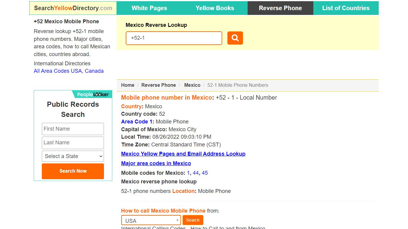 Mexico Reverse Lookup 52-1 Mobile Number Search