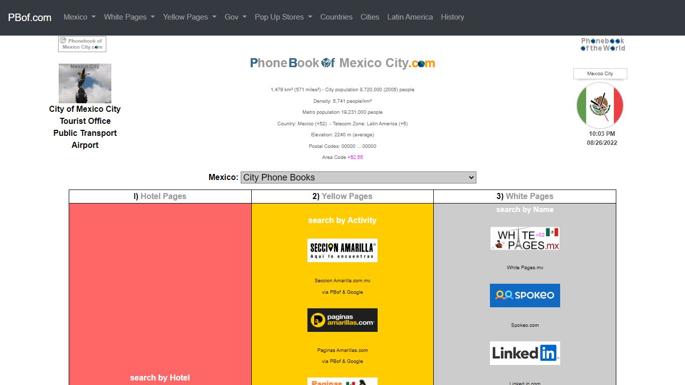 Phonebook of Mexico City.com +52 55 - Mexico